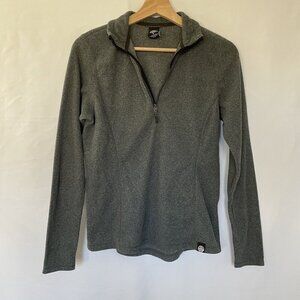REI Co-op gray fleece 3/4 zip sweater warm comfortable women's size small